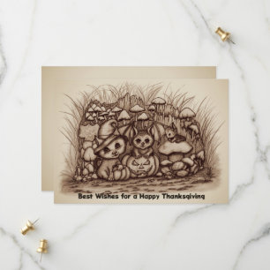 Süße Tiere warten auf Thanksgiving Save The Date