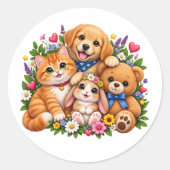 Süße Tierfreunde Aufkleber (Vorderseite)