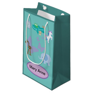 Süße Tierfreunde Baby Shower Türkis Kleine Geschenktüte