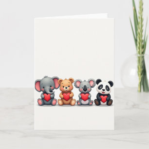 Süße Tierfreunde Liebesherz Karte