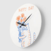 Süße Tierillustration Runde Wanduhr (Winkel)