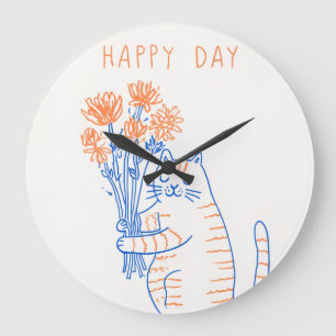 Süße Tierillustration Runde Wanduhr
