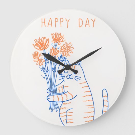 Süße Tierillustration Runde Wanduhr (Vorderseite)