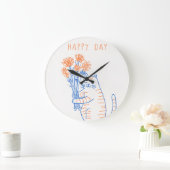 Süße Tierillustration Runde Wanduhr (Zuhause)