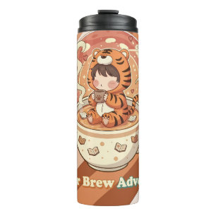 Süße Tiger-Kaffee-Buch-Kunst Thermosbecher