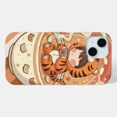 Süße Tiger-Kaffeebuch-Kunst Case-Mate iPhone Hülle (Rückseite (Horizontal))
