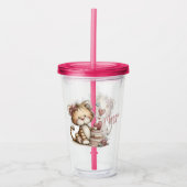 Süße Tiger mit Herz-Desserts Acryltrinkbecher (Vorderseite)