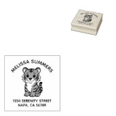 Süße Tigerbaby-Bogen-Adresse Gummistempel (Stempel)