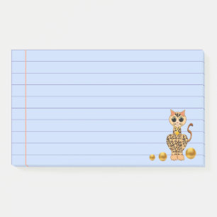 Süße Tigerkatze & goldenes Konfetti Post-it Klebezettel