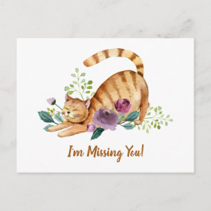 Süße Tigerkatze vermisst dich Postkarte