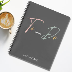 Süße To-Do-Listen und Pläne Skript-Typografie Notizblock