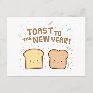 Süße Toast zum Neujahrspunschwitz-Gruß Feiertagspostkarte