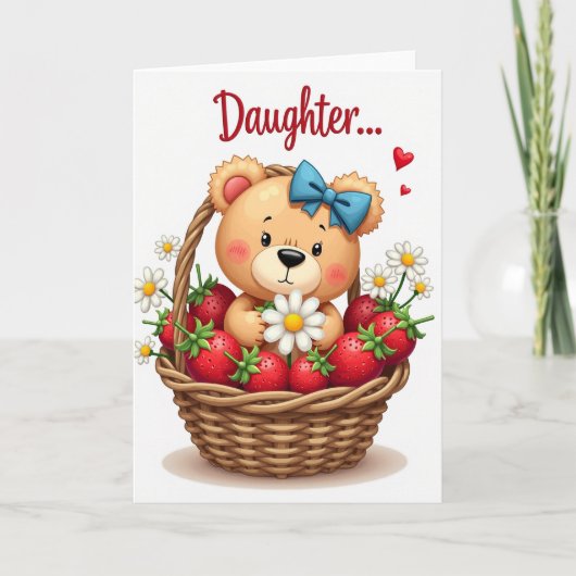 Süße Tochter Erdbeeren Karte (Vorderseite)