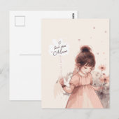 Süße Tochter Liebe Mutti Postkarte (Vorne/Hinten)
