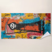 Süße Todesfee Pop-Art-Straßenillustration Strandtuch (Vorderseite)