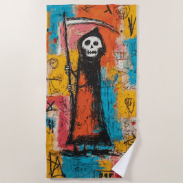 Süße Todesfee Pop-Art-Straßenillustration Strandtuch