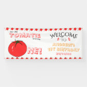 Süße Tomate 1. Geburtstag Horizontale Begrüßung Banner (Horizontal)