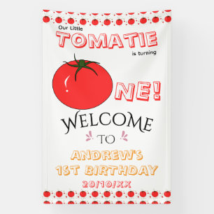 Süße Tomate 1. Geburtstags-Willkommen Banner