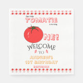 Süße Tomate Geschlechtsneutraler 1. Geburtstag Serviette (Vorderseite)