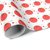 Süße Tomatenmuster-Wrap-Papier Geschenkpapier (Rolleneckpunkt)
