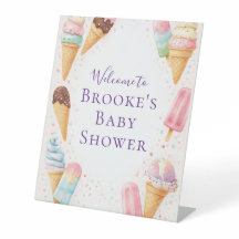 Süße Torte Eiscreme Streusel Baby Shower Tisch