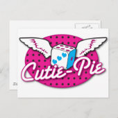 Süsse-Torte rockabilly niedliche Würfel mit Postkarte (Vorne/Hinten)