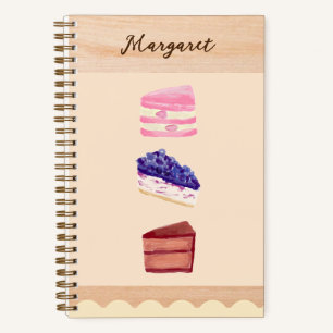 Süße Torten Dessert-Café mit Namen Notizblock