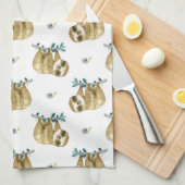 Süsse-TorteWatercolorsloth-Muster Geschirrtuch (Viertel Falte)