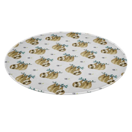 Süsse-TorteWatercolorsloth-Muster Schneidebrett (Ecke)