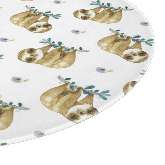 Süsse-TorteWatercolorsloth-Muster Schneidebrett (Ecke)