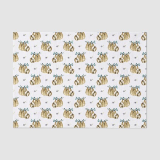 Süsse-TorteWatercolorsloth-Muster Seidenpapier (Vorderseite)