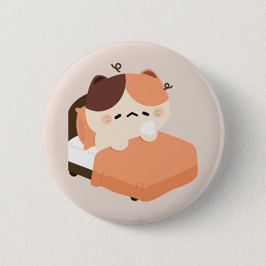 Süße Tortie-Katze Button (Vorderseite)