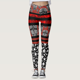 Süße Totenkopf- und Sternen-Leggings Leggings