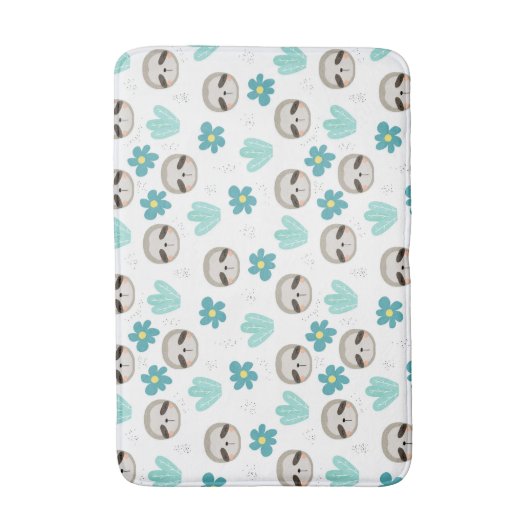 Süße Trägheits-Blumenmuster Badematte (Vorderseite Vertikal)