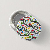 Süße Transport-Autos Junge 1. Geburtstag Button (Vorne & Hinten)