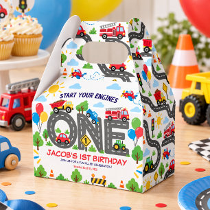 Süße Transport-Autos Junge 1. Geburtstag Geschenkschachtel