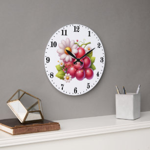 Süße Traubenliebhaber Küche  Große Wanduhr