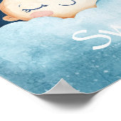 Süße Träume Blau Nachthimmel-Nursery Poster (Ecke)