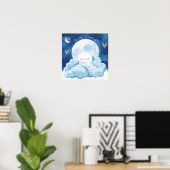 Süße Träume Blau Nachthimmel-Nursery Poster (Heimbüro)
