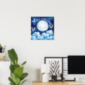 Süße Träume Blau Nachthimmel-Nursery Poster (Heimbüro)