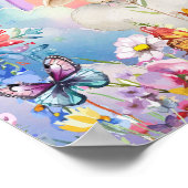 Süße Träume Blumen Regenbogen & Lamm Poster (Ecke)