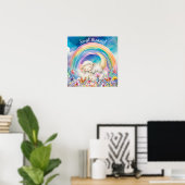 Süße Träume Blumen Regenbogen & Lamm Poster (Heimbüro)