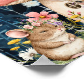 Süße Träume Blumen-Rentiere & Mäuse Poster (Ecke)