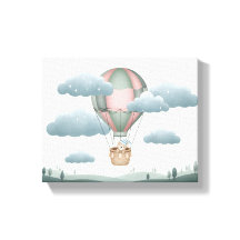 Süße Träume Dusty Green Bär Heißluftballon Kunst