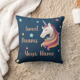 Süße Träume Einhorn Sterne personalisiert Kissen