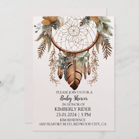 Süße Träume Einladung (Vorne/Hinten)