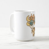 Süße Träume Fantasy Ballons – Hübsche Kinderillust Kaffeetasse (Vorderseite Links)
