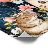 Süße Träume Floral Fuchs und Mäuse Kinderzimmer Poster (Ecke)