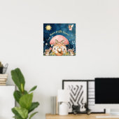 Süße Träume Floral Fuchs und Mäuse Kinderzimmer Poster (Heimbüro)