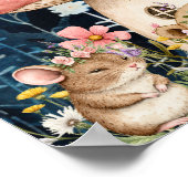 Süße Träume Floraler Bär & Mäuse Poster (Ecke)